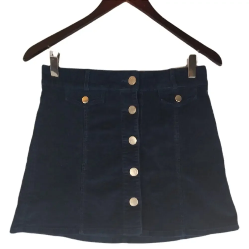 BDG Navy Needlecord Mini Skirt Size 2 - Picture 1 of 12